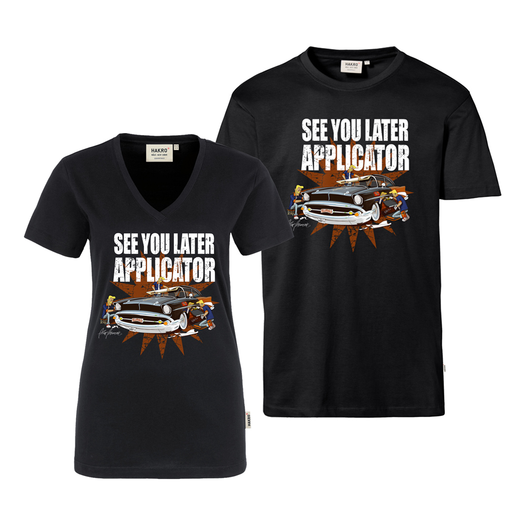 Ladies men T-shirt with motif Applicator front | Yellotools