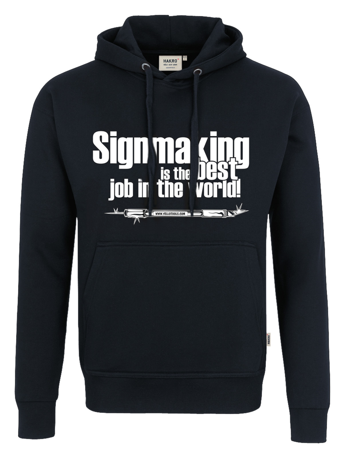 Yellotools Kapuzen-Sweatshirt mit Frontmotiv "BestJob"