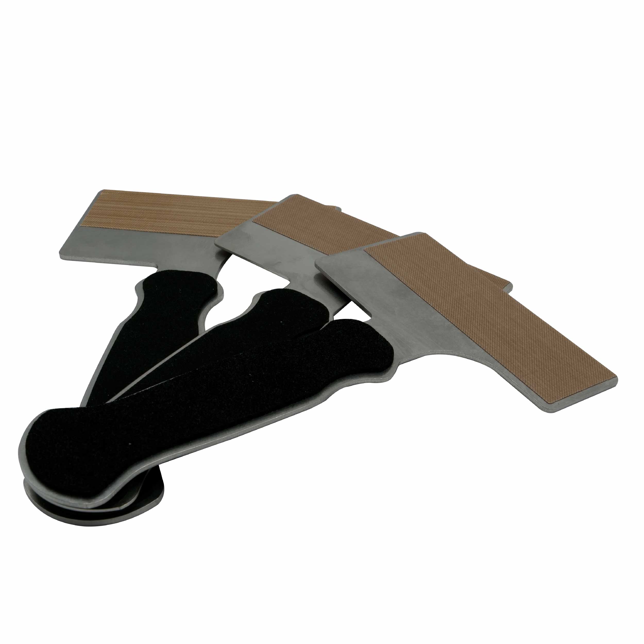 Yellotools CarWrapping Spachtel 3er-Set mit den Materialstärken 1,0 mm, 1,5 mm und 2,0 mm für präzise Distanzschnitte bei der Fahrzeugfolierung.