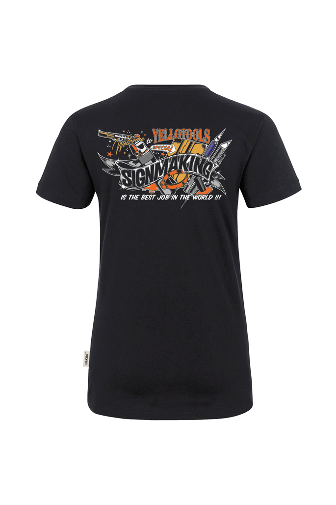 Yellotools Damen T-Shirt mit Motiv Tools hinten
