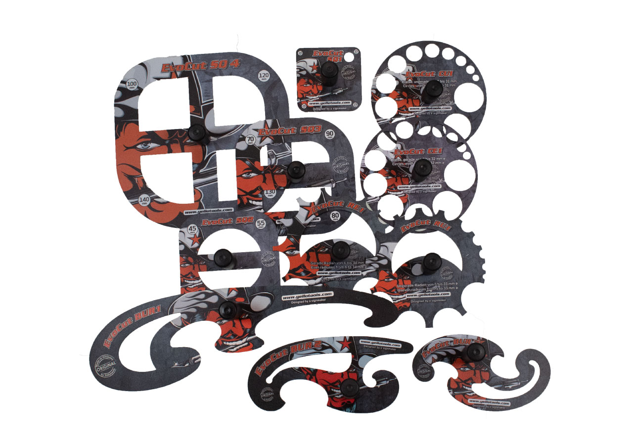 Yellotools EvoCut Set | Radienschablonen für Fahrzeugfolierungen