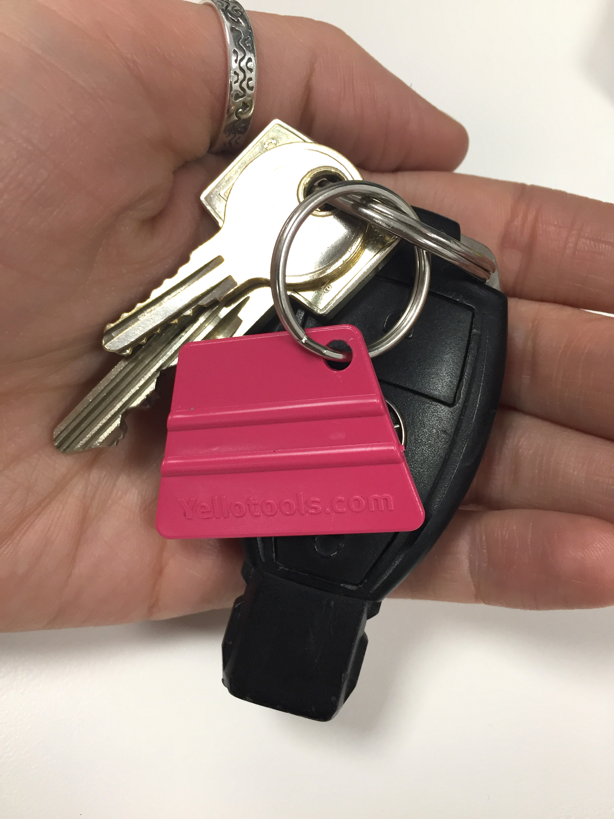 Yellotools ProWrap Mini Fun key fob on keychain