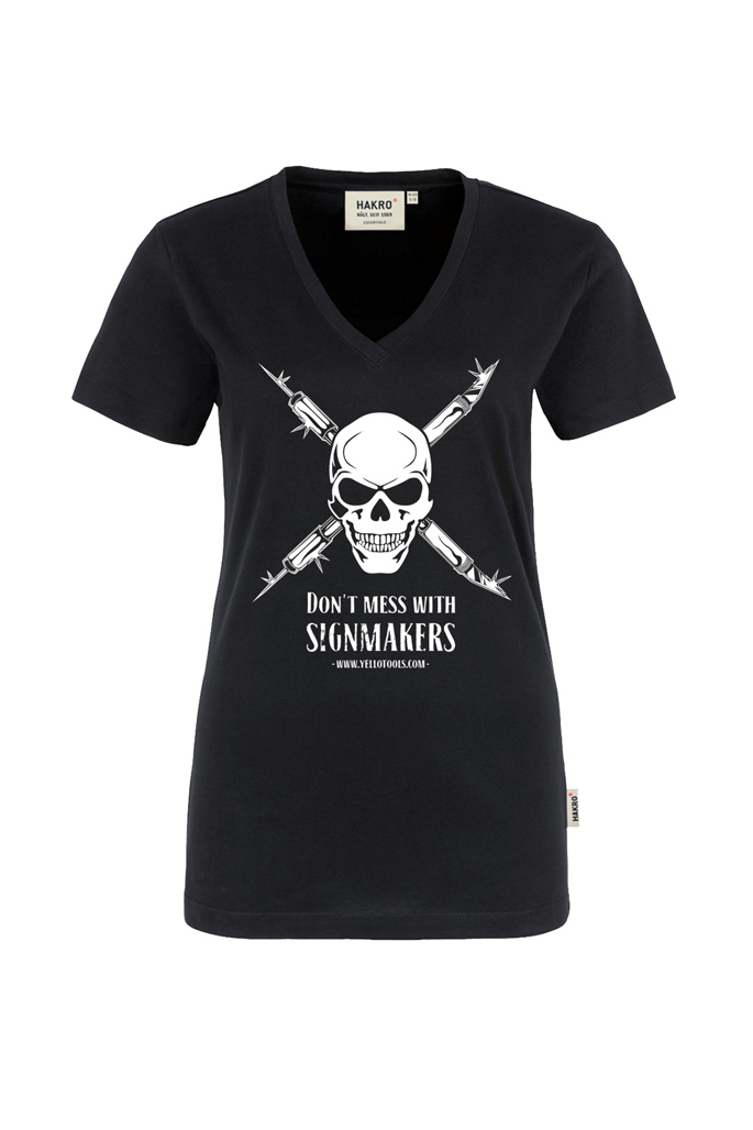 Yellotools ladies T-Shirt with motive CrossSkull in front