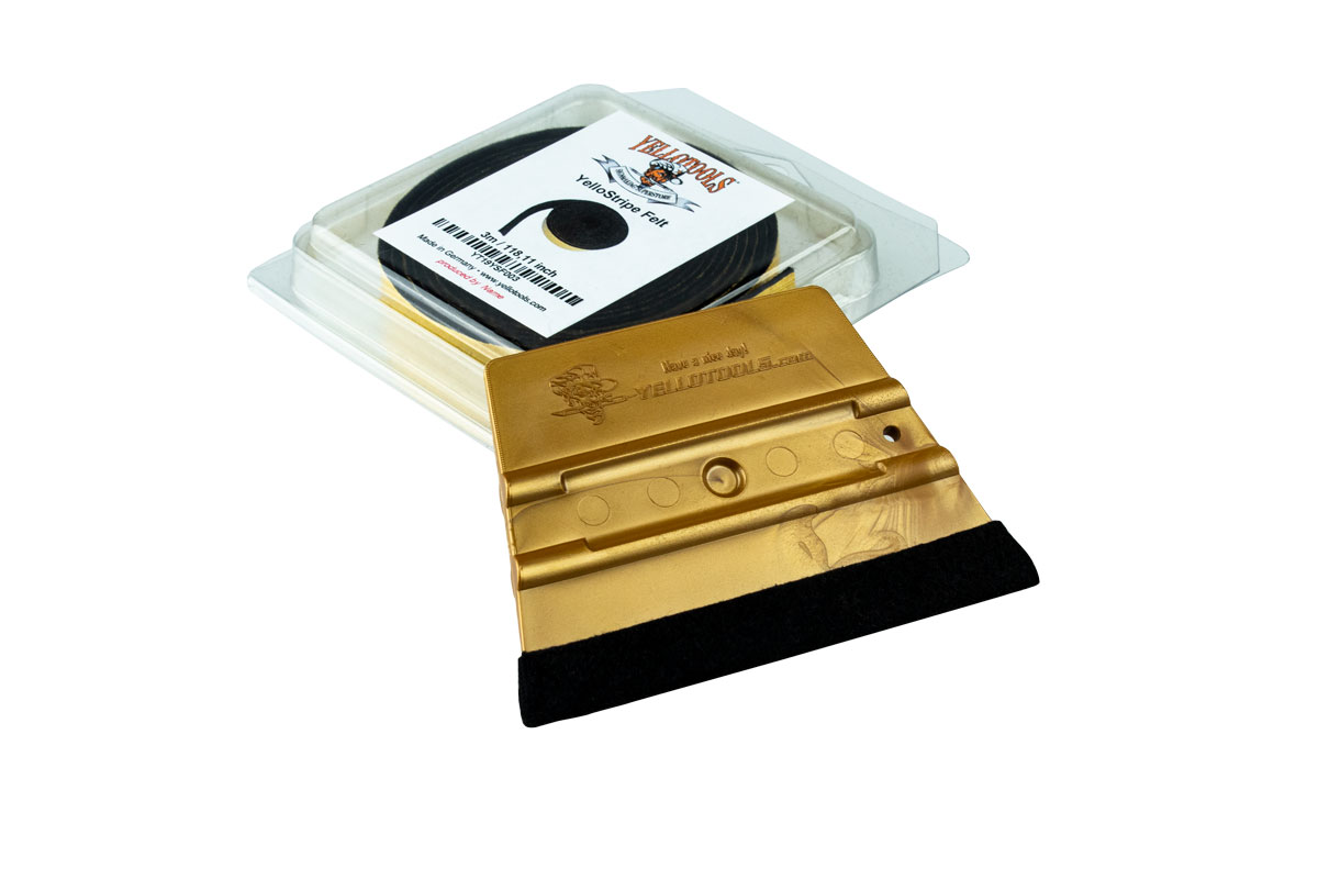 Yellotools YelloStripe Felt with packaging and squeegee