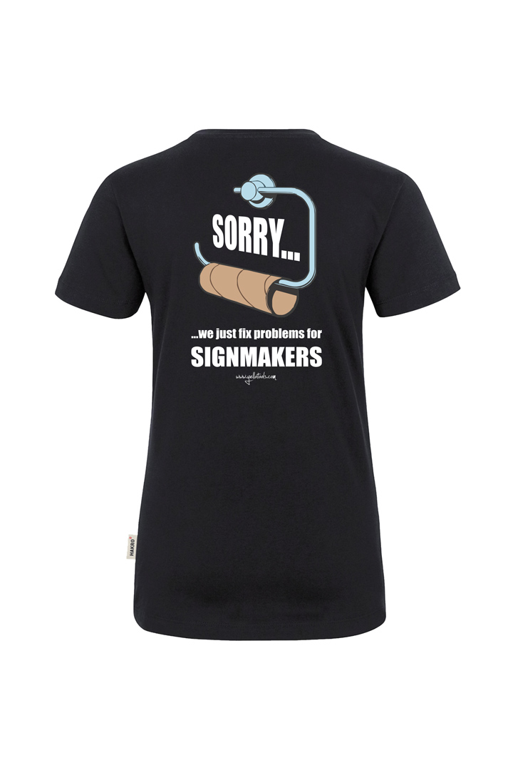 Yellotools ladies T-shirt with motive Sorry in the back
