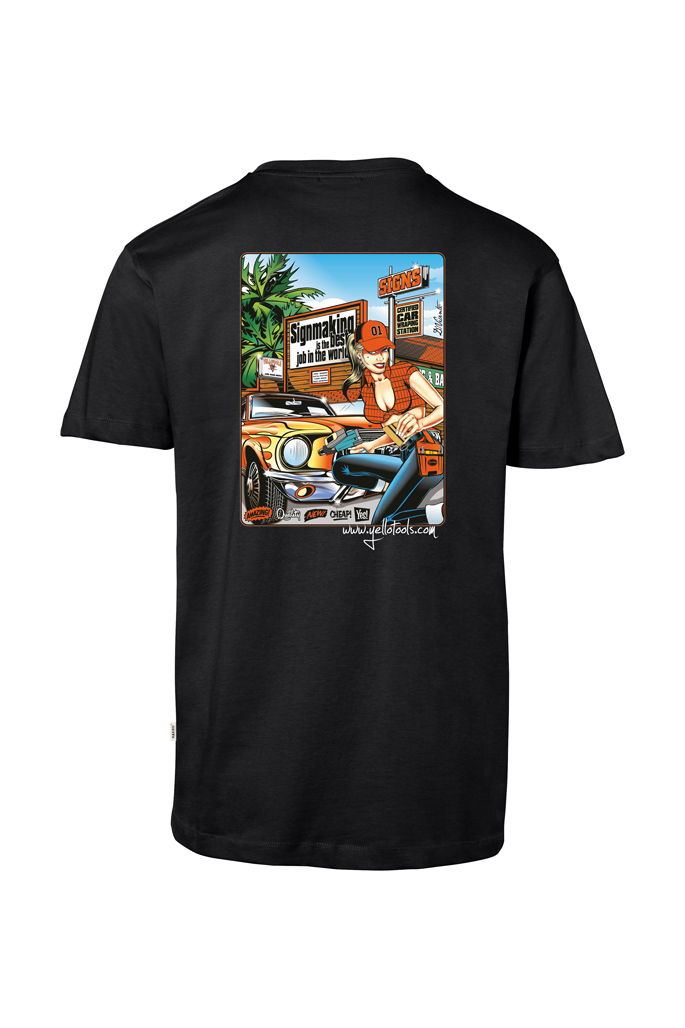 Yellotools mens T-shirt with motive WrapScene in the back