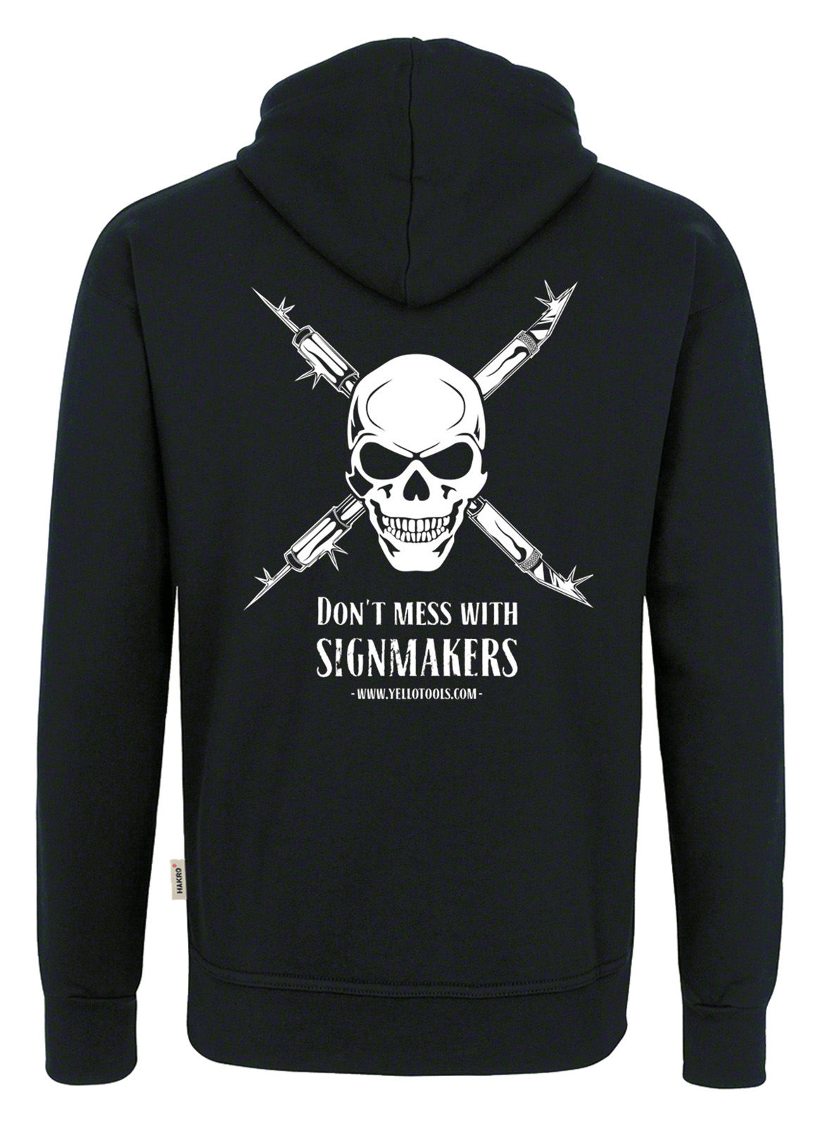 Yellotools Kapuzen-Sweatshirt mit Rückenmotiv "CrossSkull"