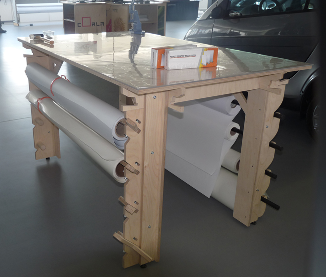 Yellotools YelloBench work table with film roll holders