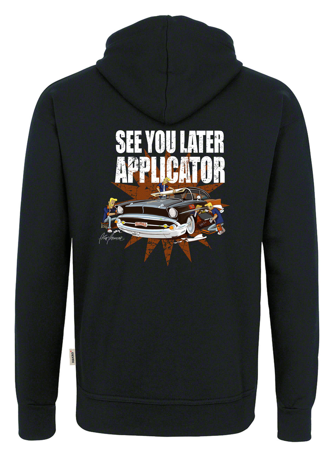 Yellotools hooded sweatshirt with back print "Applicator"