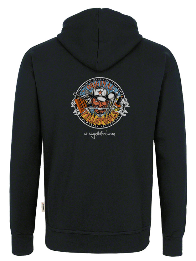 Yellotools hooded sweatshirt with back motif "Devil Totale"