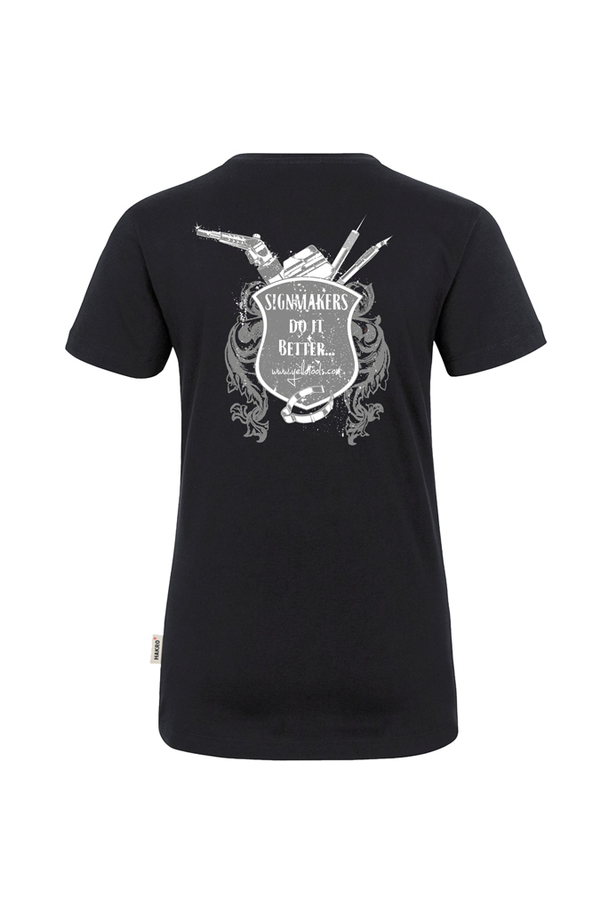 Yellotools ladies T-shirt with motive Retro in the back
