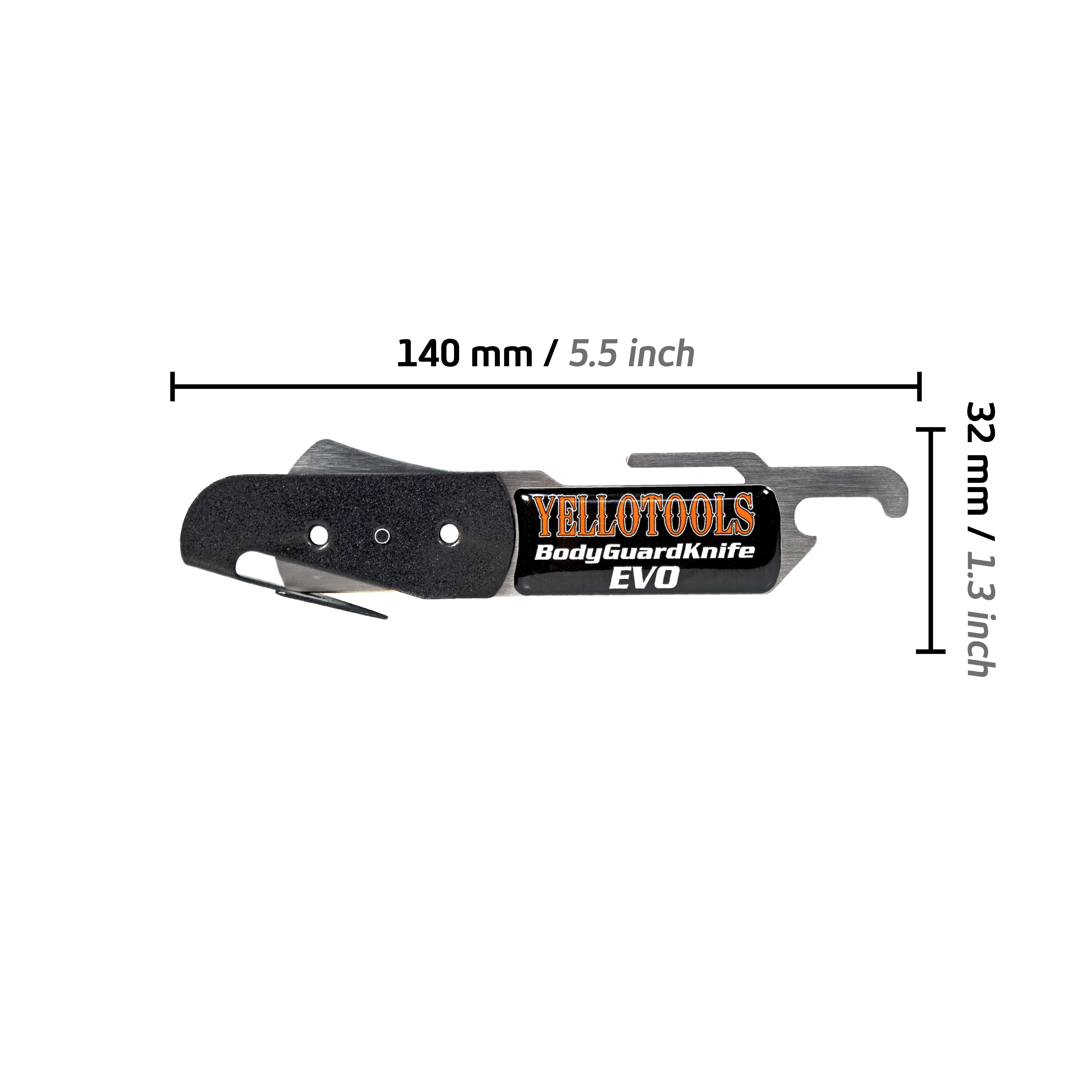 Yellotools BodyGuardKnife Evo dimension