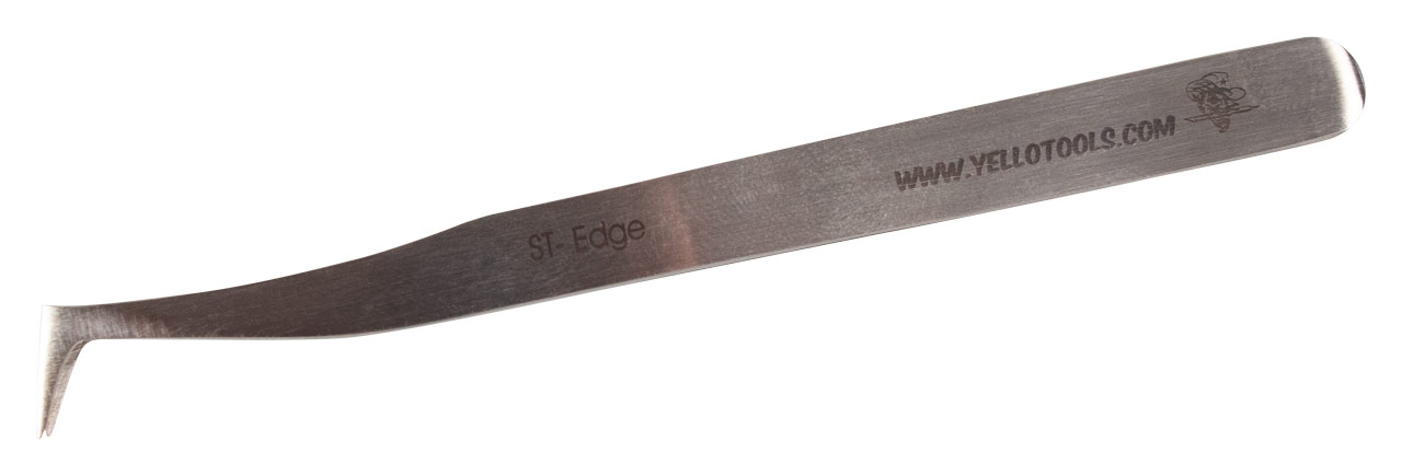 Yellotools SignTweezer Edge | Abgewinkelte Pinzette für Entgitterarbeiten