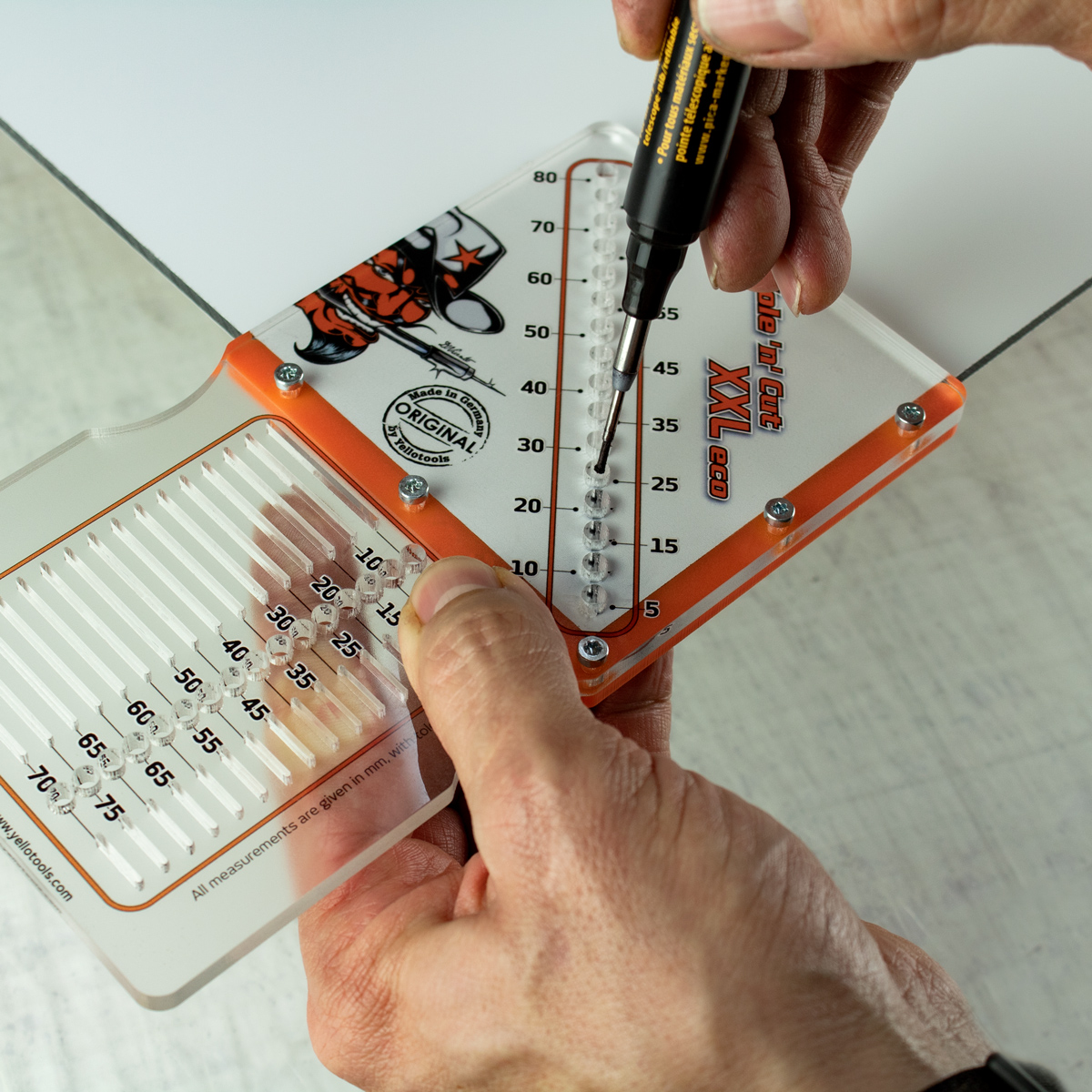 Hole 'n' Cut Eco | transparent drill hole template