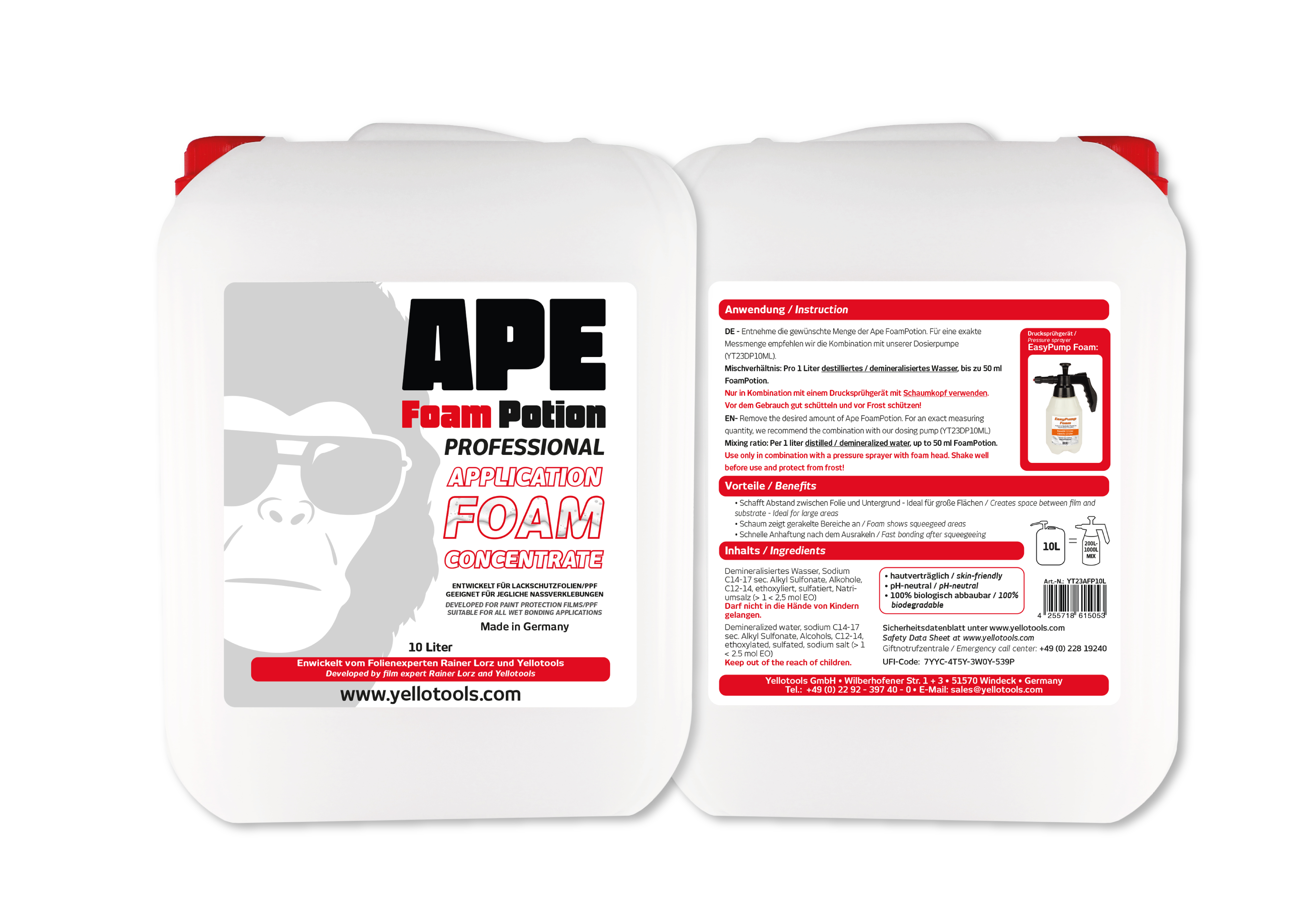 Yellotools APE FoamPotion | Application foam for paint protection films 10 liter canister