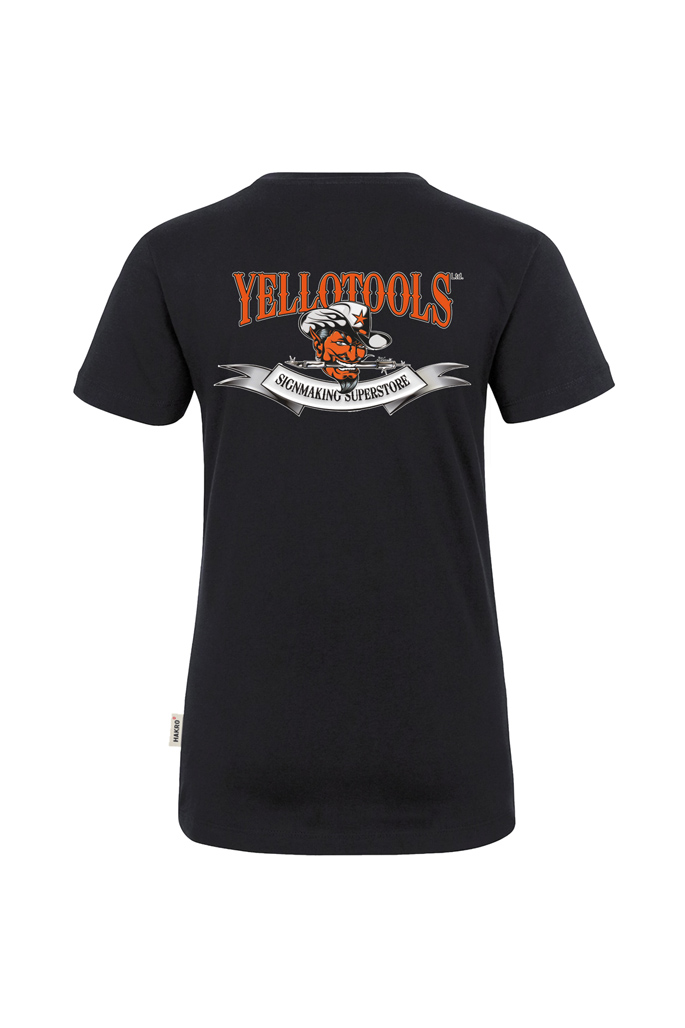 Yellotools ladies T-shirt with motive Yellotools in the back