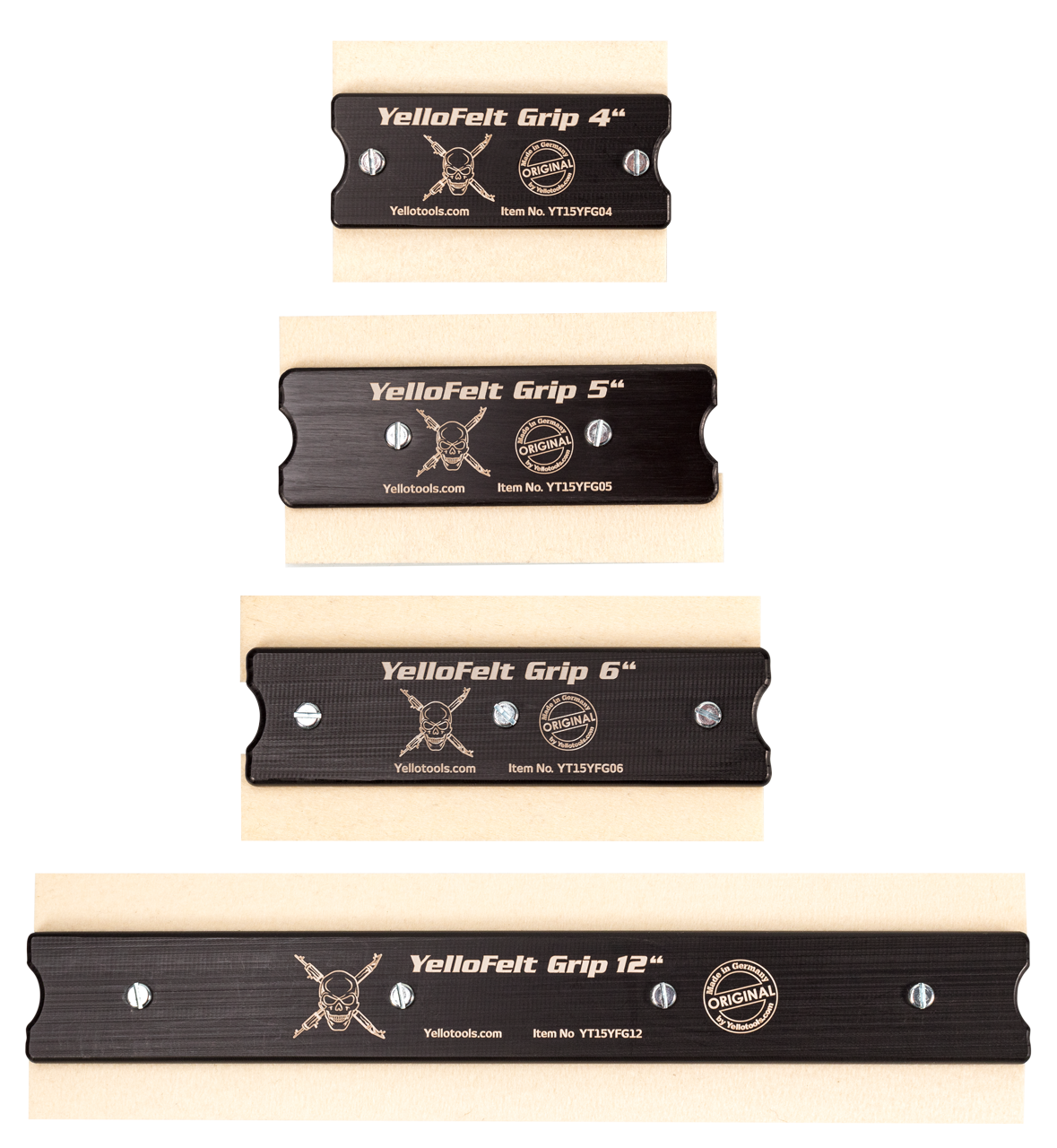 YellotoolsYelloFelt Grip felt squeegee variants