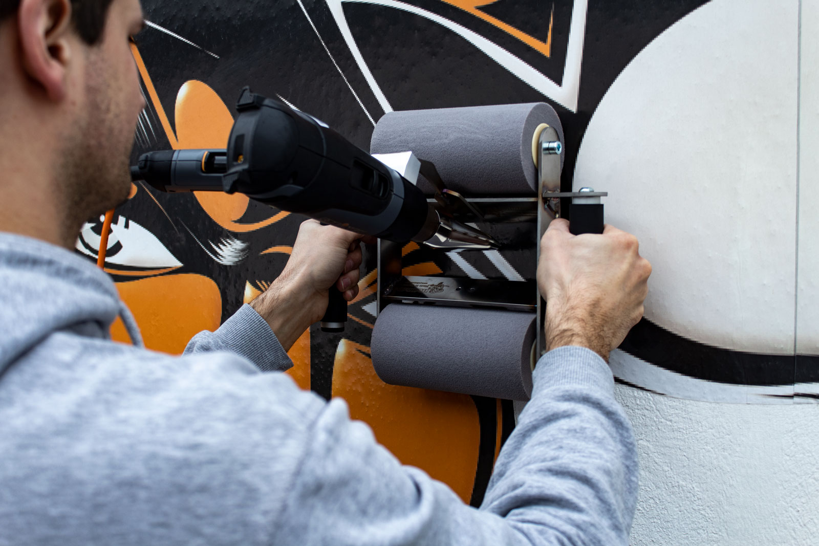 Yellotools WallRoller "Hot" Set II | Andruckroller-Set mit Heißluftföhn