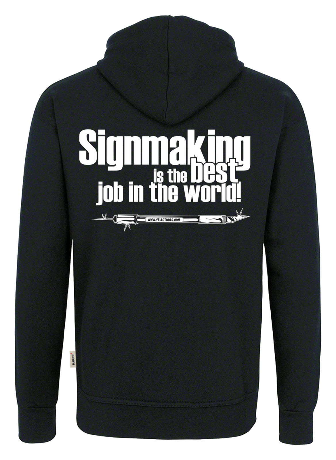 Yellotools Kapuzen-Sweatshirt mit Rückenmotiv "BestJob"