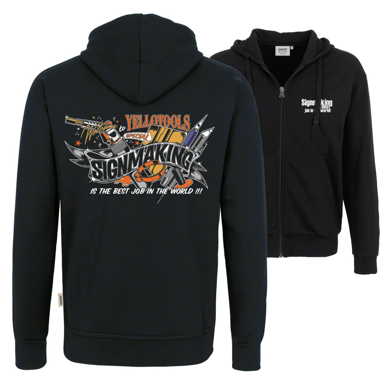 Yellotools Premium Sweatjacke mit Reißverschluss Motiv "Tools"