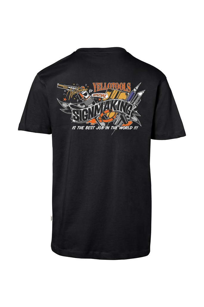 Yellotools Herren T-Shirt mit Motiv Tools hinten