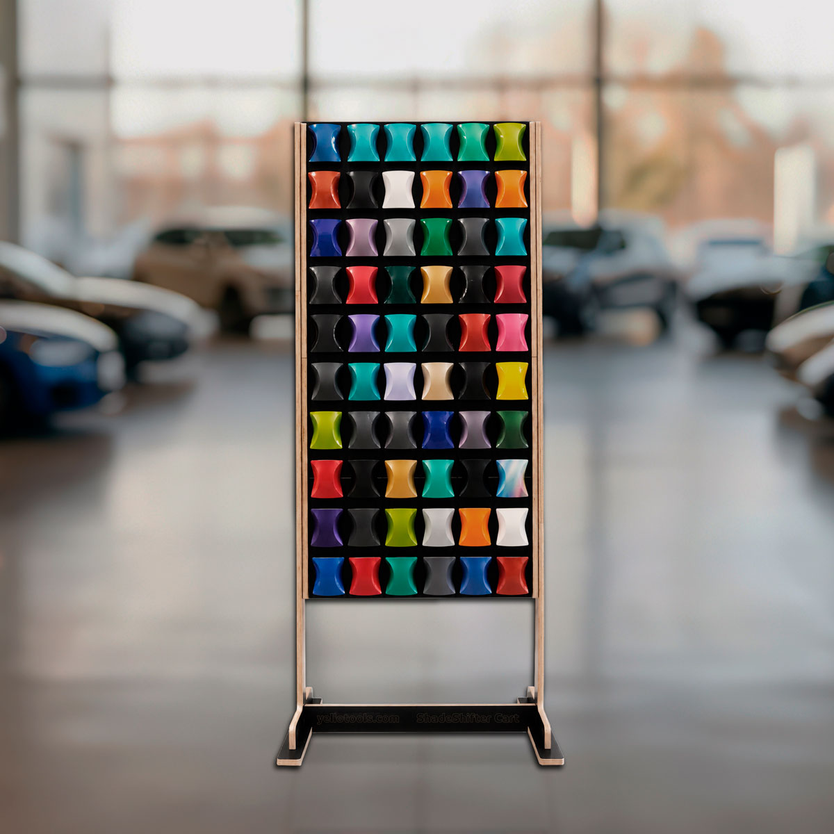 ShadeShifter Stand | stationäres Folienmuster-Display für Showroom und Verkaufsraum