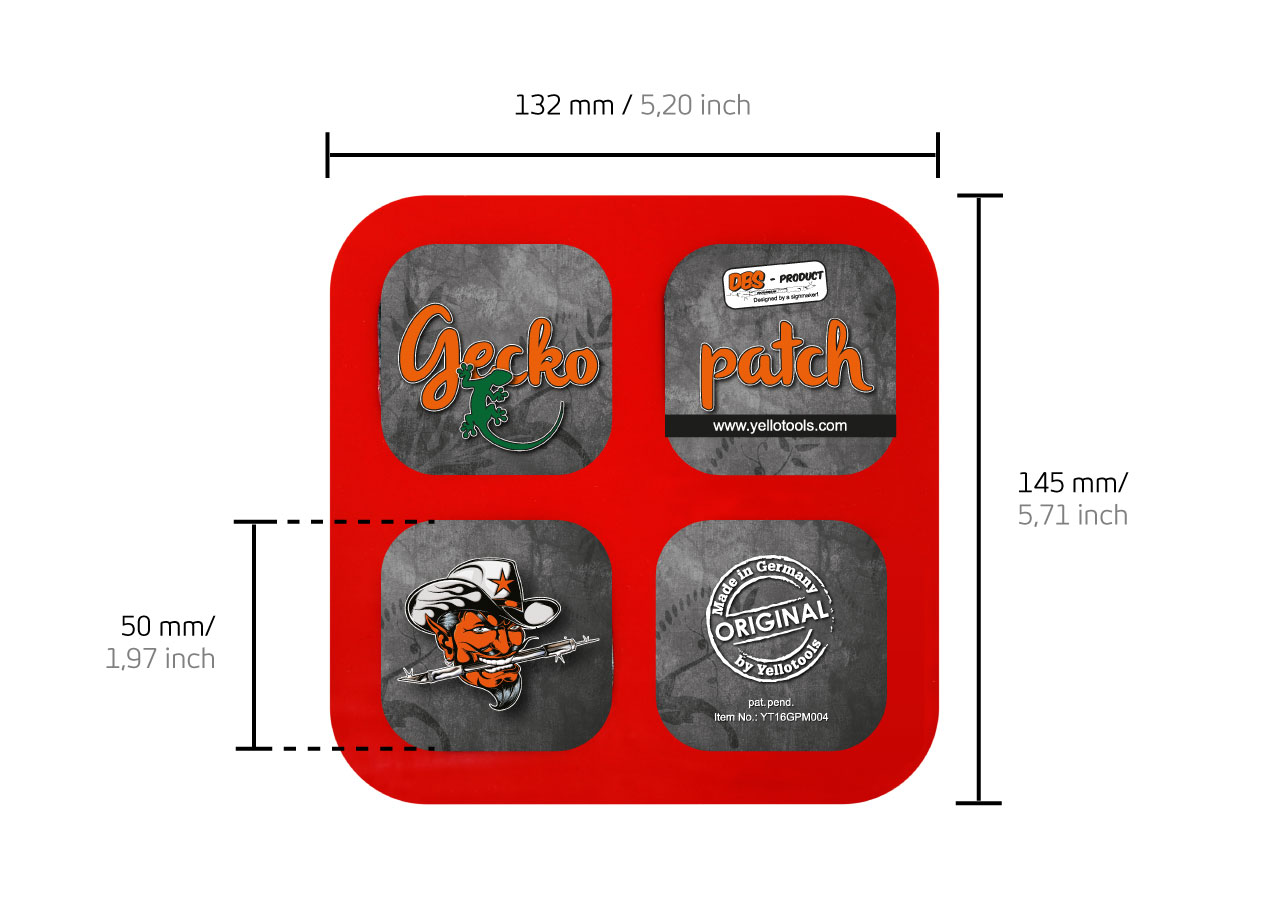 Yellotools GeckoPatch "Flexi" Abmessungen