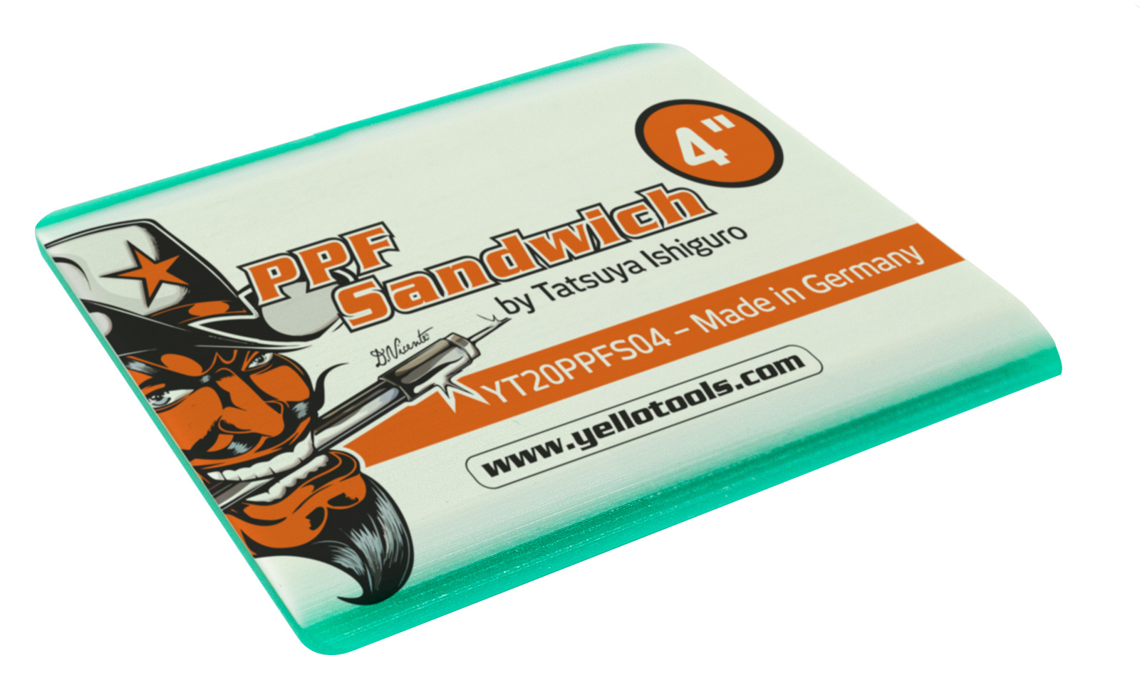 Yellotools PPF Sandwich | Lackschutzfolien-Rakel 4" Schrägansicht