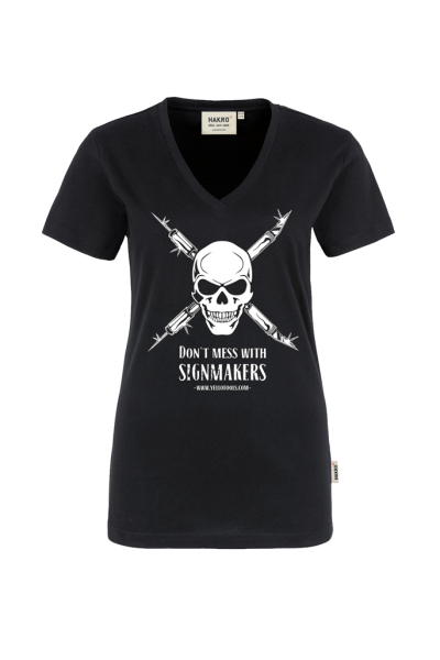 Yellotools Damen T-Shirt mit Motiv CrossSkull vorn