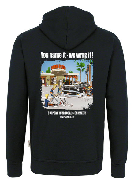 Yellotools hooded sweatshirt with back print "WrapIt"