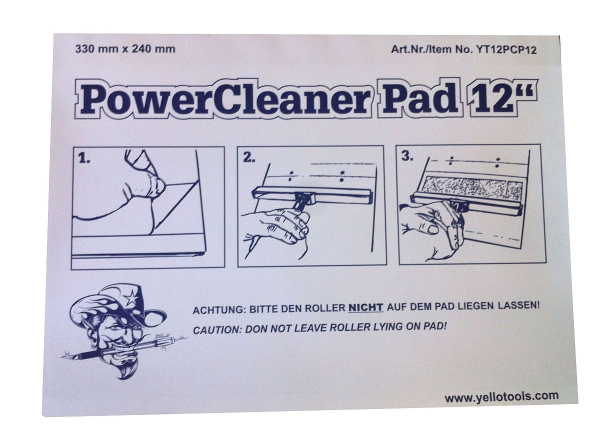 Yellotools PowerCleaner Pad 12" Reinigungsblätter für Staubroller